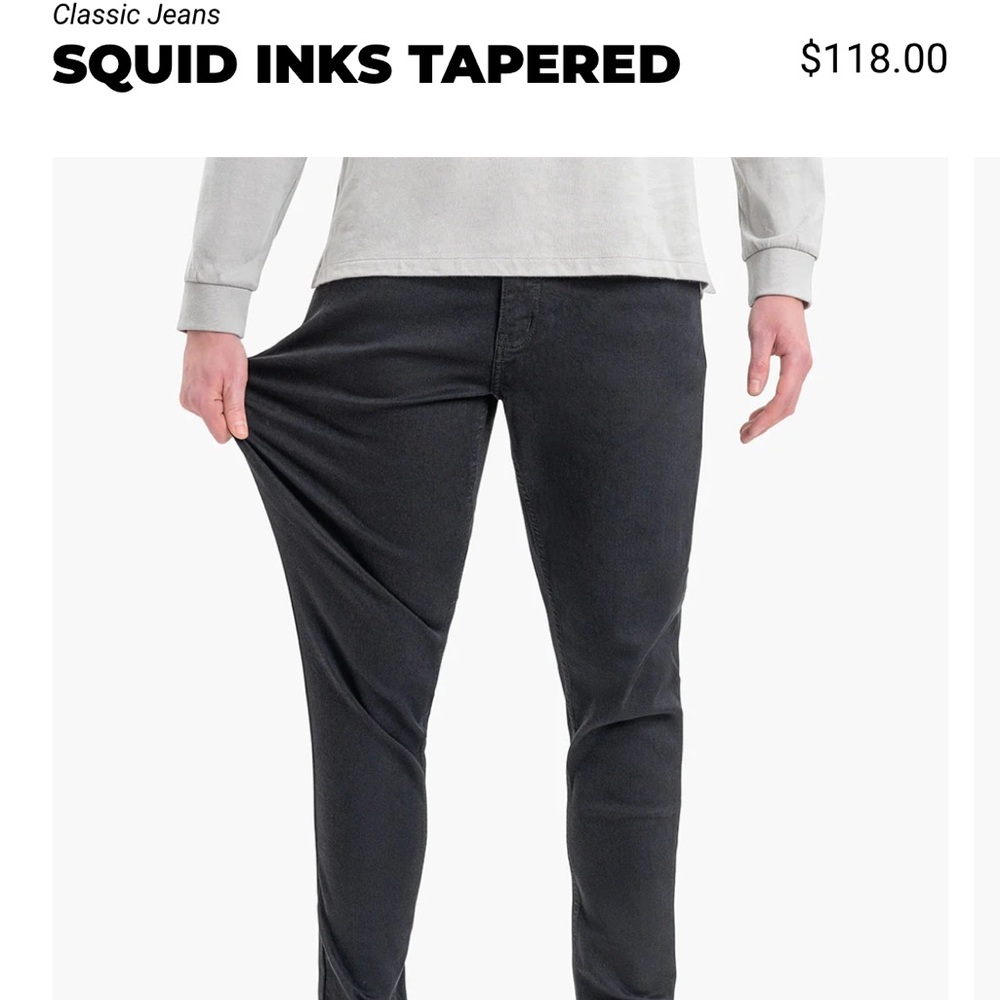 Squid Inks Tapered Corduroy Pants - Black
